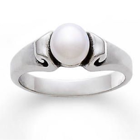 James Avery Cultured Pearl Scroll Ring - Picture 1 of 4